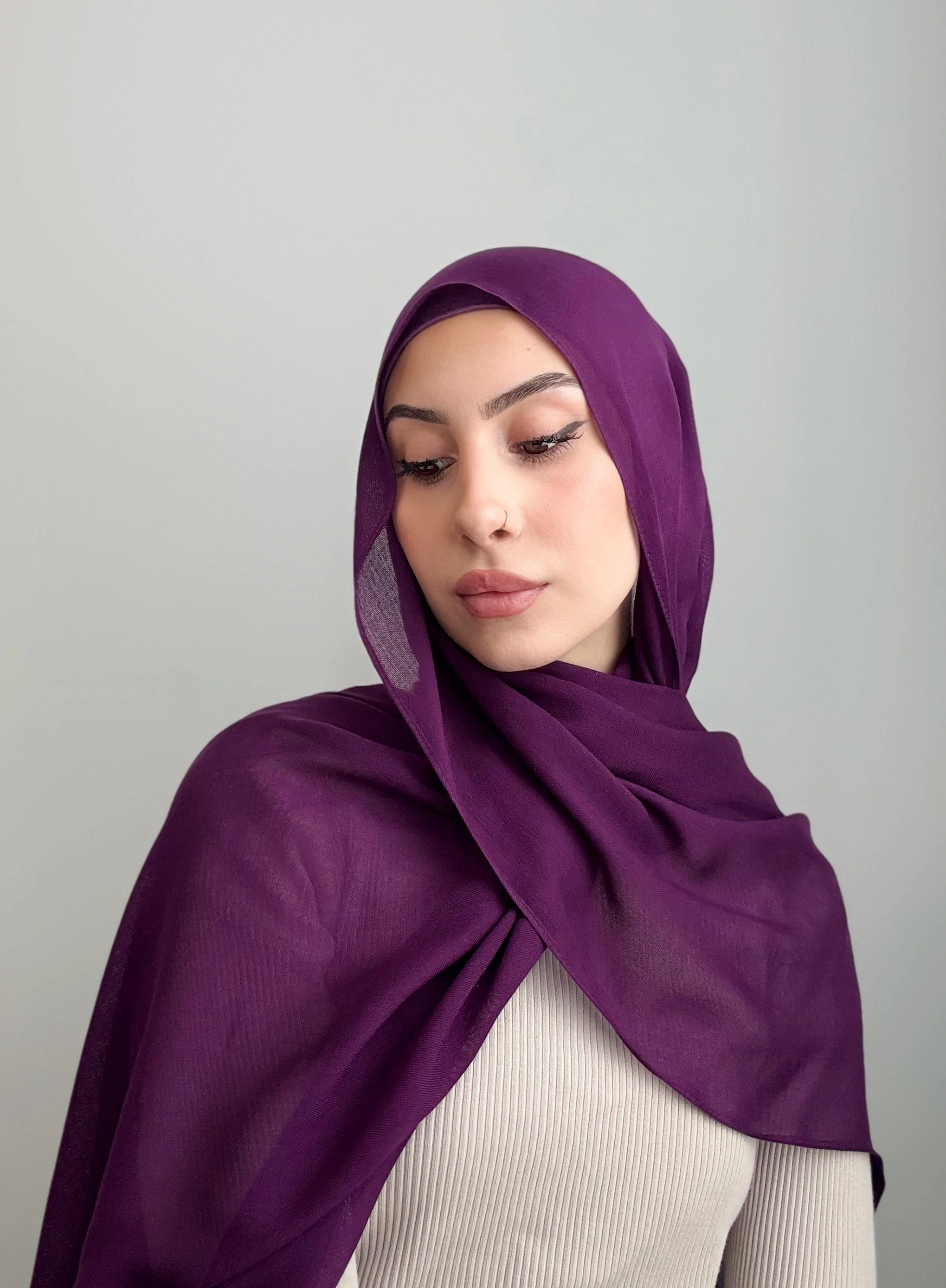 Plum Modal Hijab set