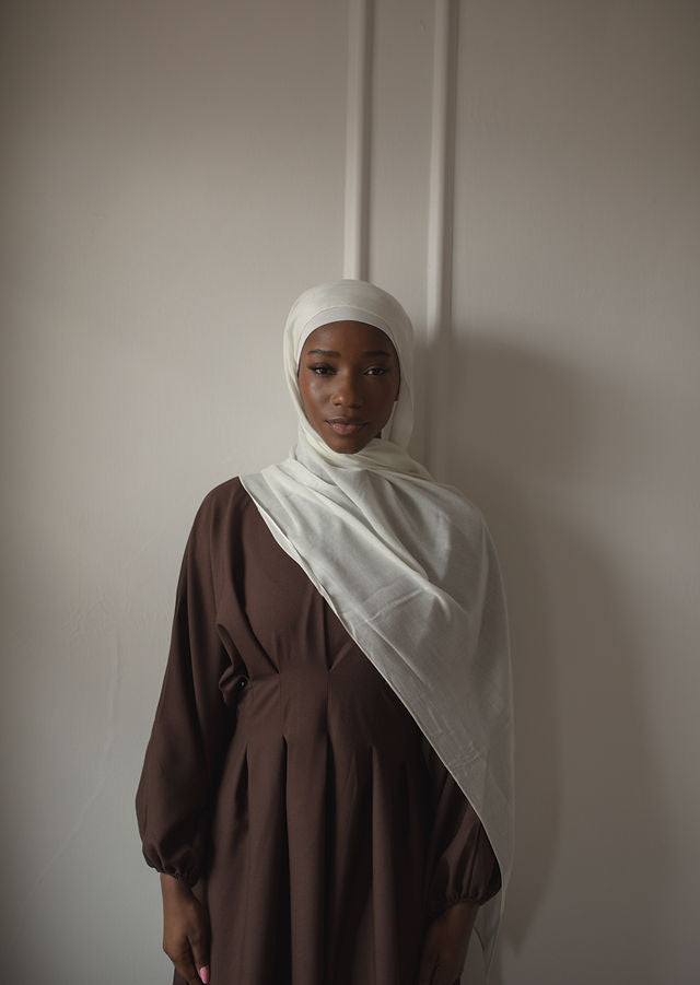 Pearl White Modal Hijab Set