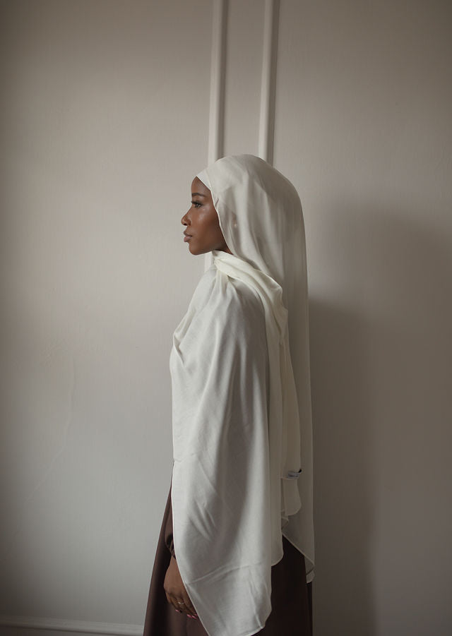 Pearl White Modal Hijab Set