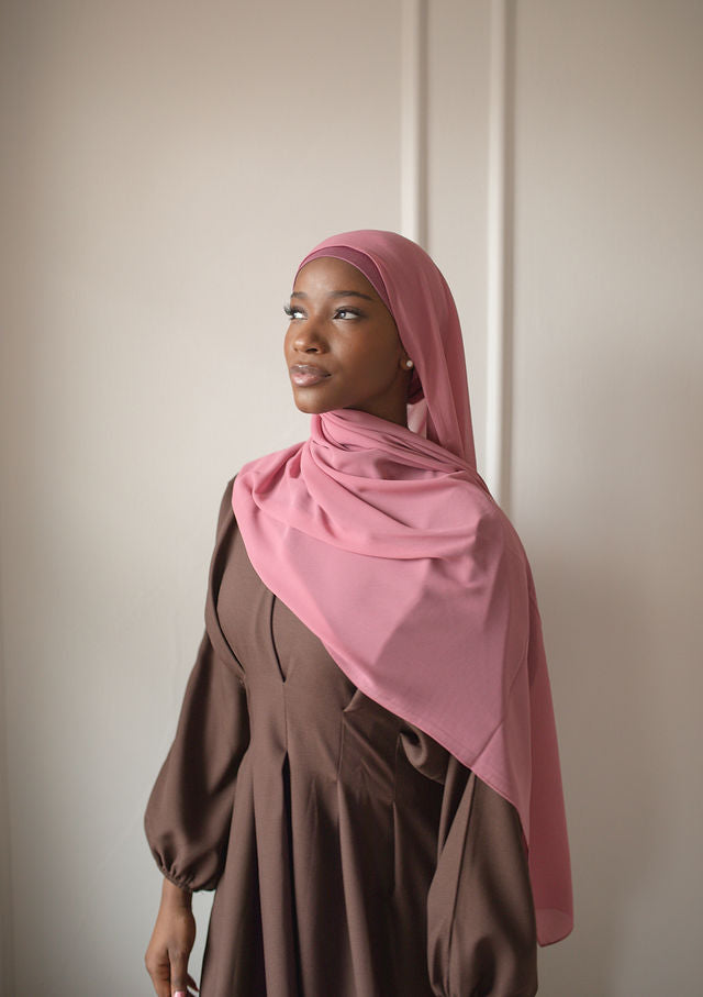 Rose Chiffon Hijab Set