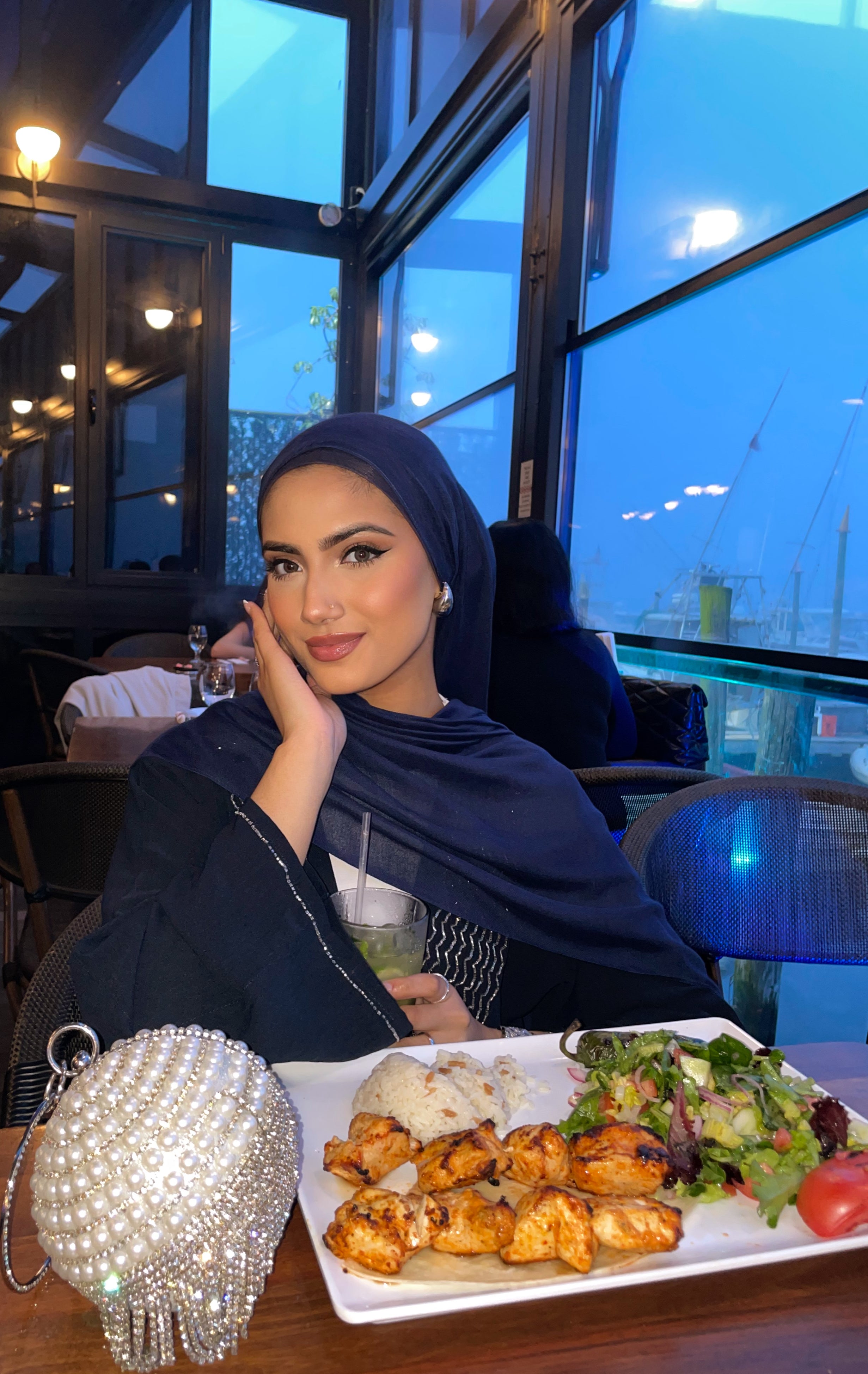 Buy Royal Blue Modal Hijab Set with a matching under-cap | Libaaz