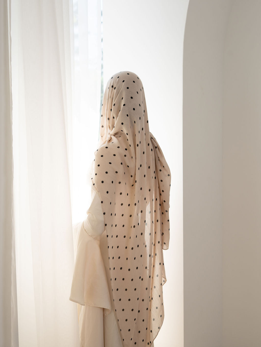 Cream polka dot